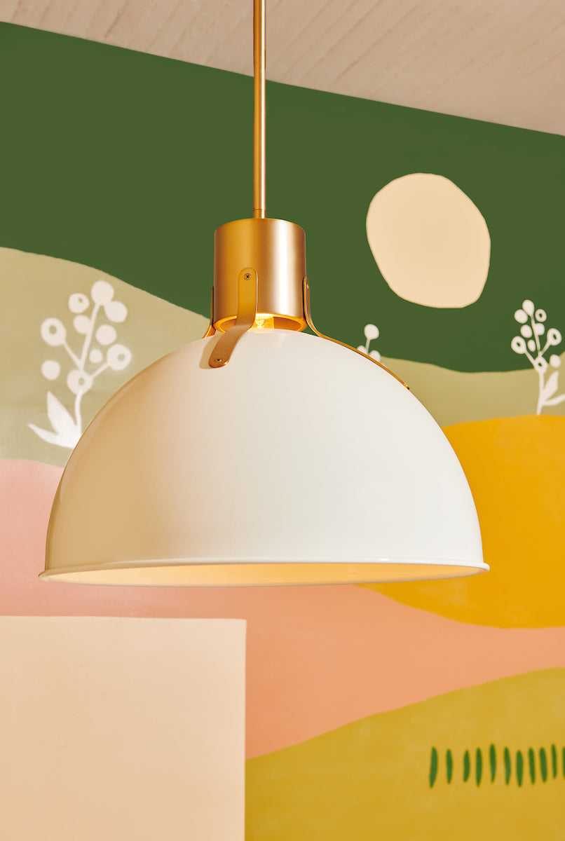 Argo Pendant in White by Hinkley Lighting-Background colorful shapes