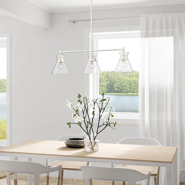 Malta Three Light Linear Pendant Matte White-Linear/Island-Golden-Lighting Design Store