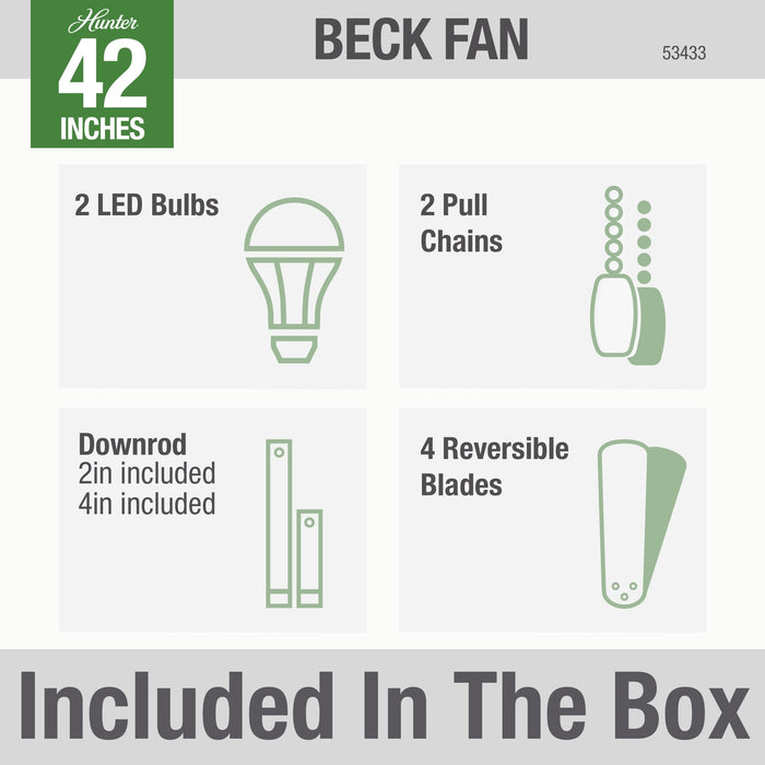Beck 42" Ceiling Fan-Fans-Hunter-Lighting Design Store