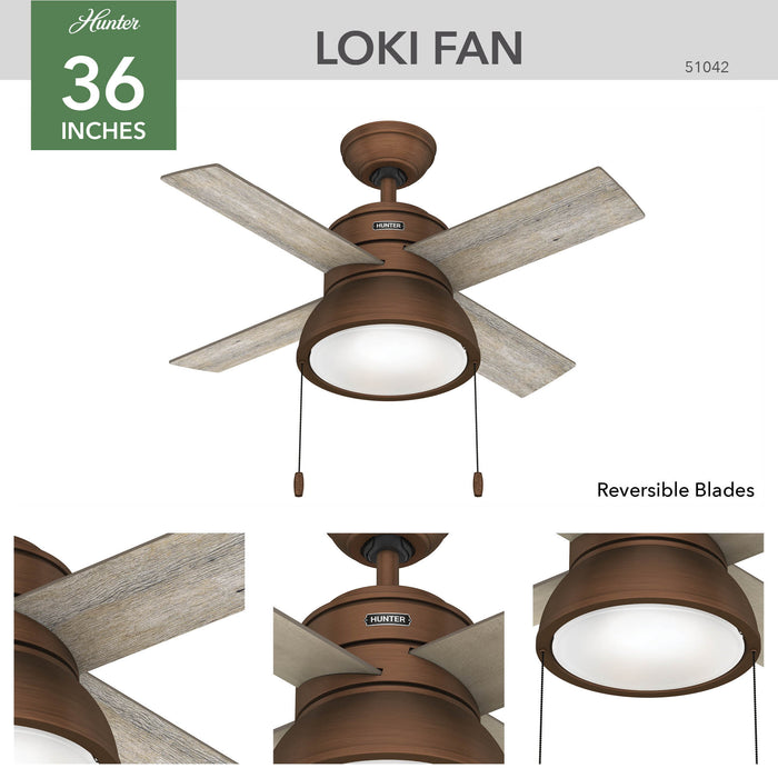 Loki 36" Ceiling Fan-Fans-Hunter-Lighting Design Store