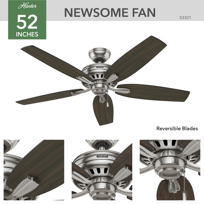 Newsome 52" Ceiling Fan-Fans-Hunter-Lighting Design Store