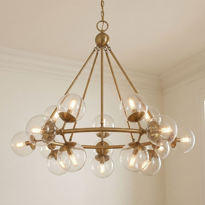 Orion 15 Light Chandelier Warm Brass