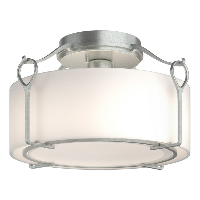 Hubbardton Forge - 121142-SKT-82-GG0218 - One Light Semi-Flush Mount - Bow - Vintage Platinum