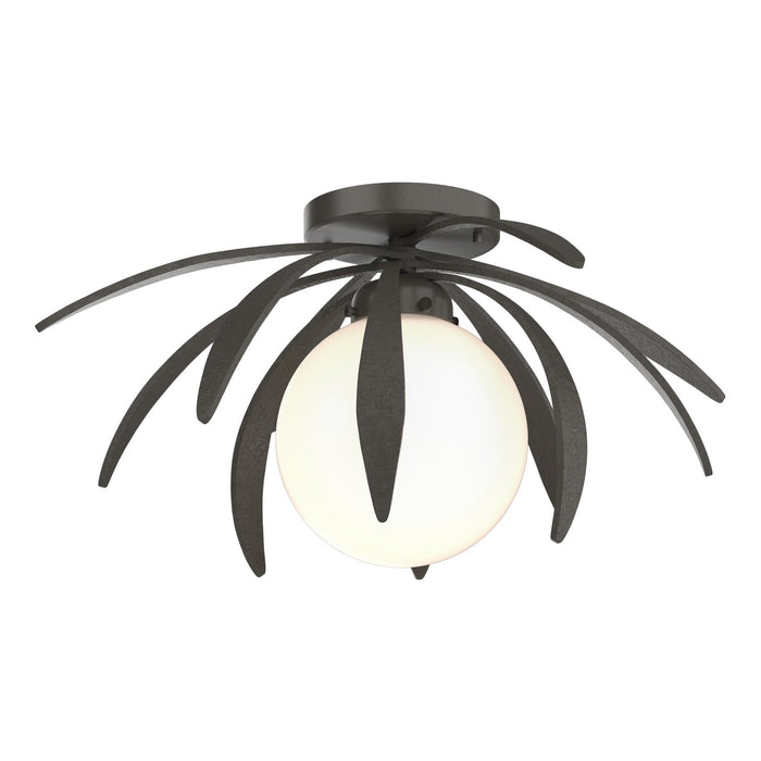 Hubbardton Forge - 124350-SKT-07-GG0631 - One Light Semi-Flush Mount - Dahlia - Dark Smoke