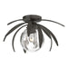 Hubbardton Forge - 124350-SKT-07-LL0631 - One Light Semi-Flush Mount - Dahlia - Dark Smoke
