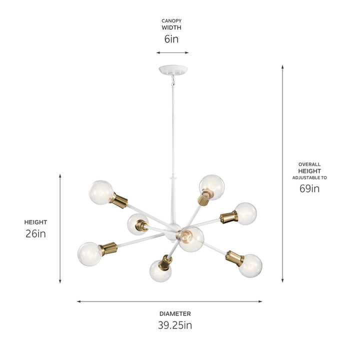 Kichler - 43118WH - Eight Light Chandelier - Armstrong - White