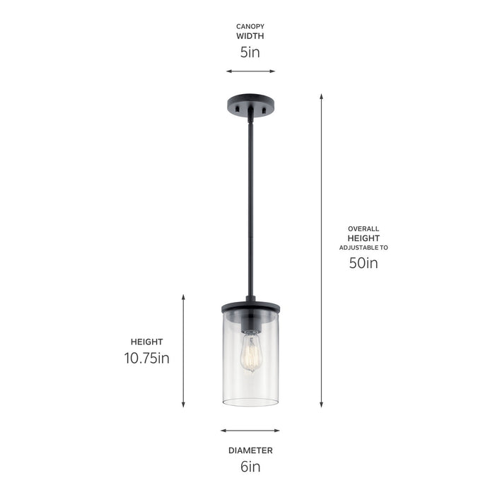 Kichler - 43996BK - One Light Mini Pendant - Crosby - Black
