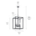 Kichler - 43998BK - Four Light Foyer Pendant - Crosby - Black
