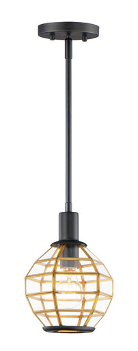Heirloom One Light Mini Pendant Black / Burnished Brass
