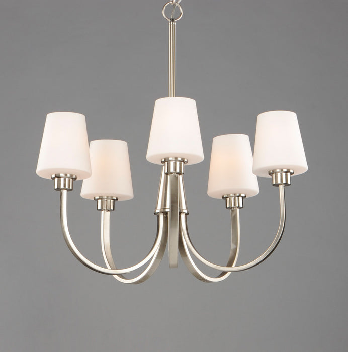Maxim - 11825SWSN - Five Light Chandelier - Shelter - Satin Nickel