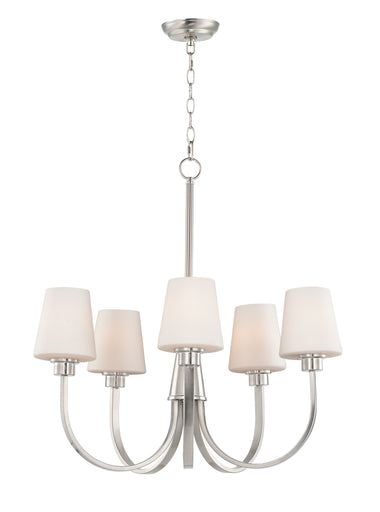 Shelter Five Light Chandelier Satin Nickel