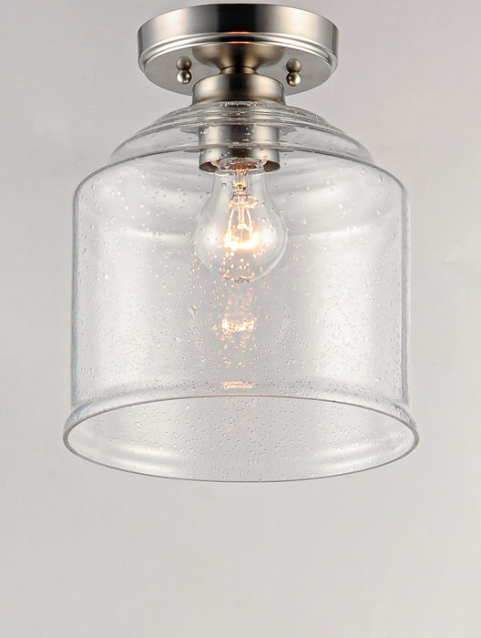 Maxim - 12270CDSN - One Light Semi-Flush Mount - Acadia - Satin Nickel