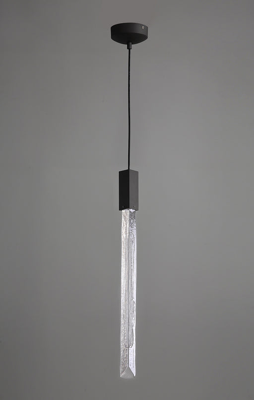 Avenue Lighting - HF5401-BLK - One Light Pendant - Alpine - Black With Clear And White Marbleized Blown Glass