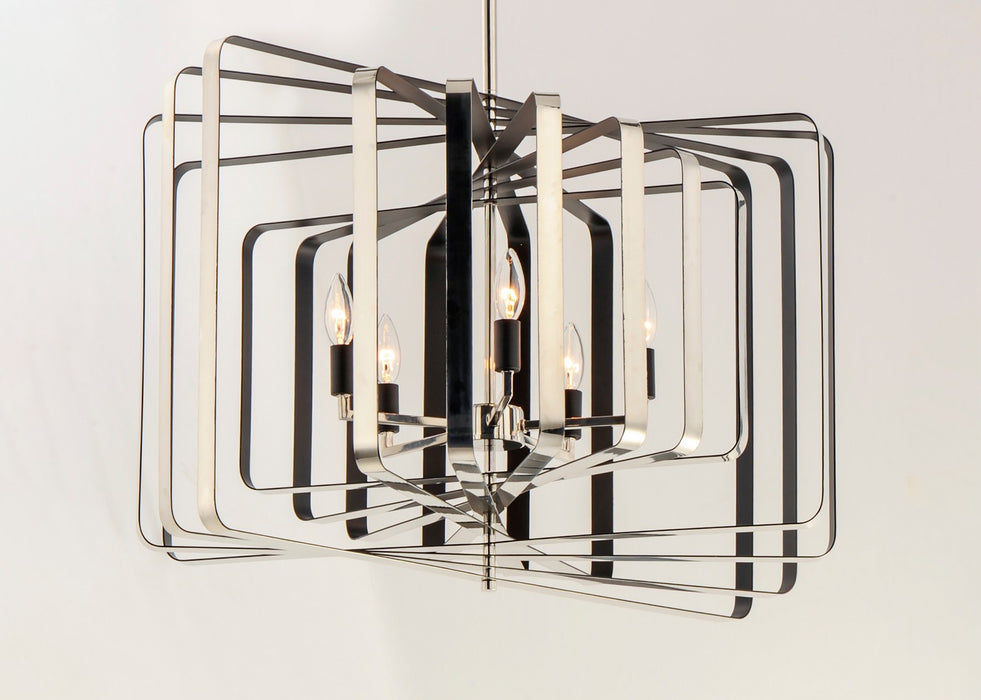 Maxim - 28677PNBK - Five Light Pendant - Radial - Polished Nickel / Black