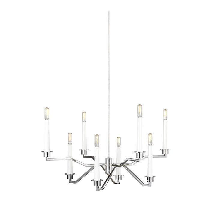 Visual Comfort Studio - EC1108PN - Eight Light Chandelier - Hopton - Polished Nickel