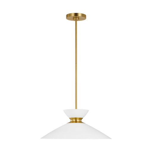 Visual Comfort Studio - EP1231MWTBBS - One Light Pendant - Heath - Matte White and Burnished Brass