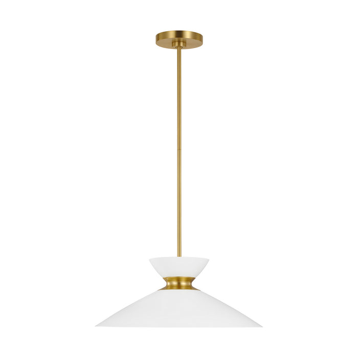 Visual Comfort Studio - EP1231MWTBBS - One Light Pendant - Heath - Matte White and Burnished Brass