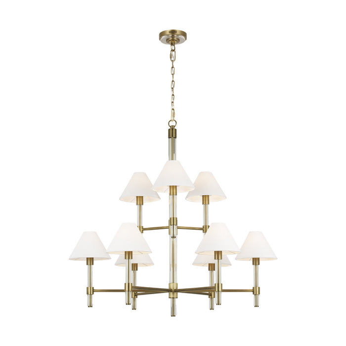 Visual Comfort Studio - LC1069TWB - Nine Light Chandelier - Robert - Time Worn Brass