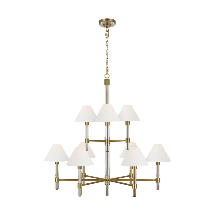 Visual Comfort Studio - LC1069TWB - Nine Light Chandelier - Robert - Time Worn Brass