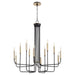 Quorum - 630-126980 - 12 Light Chandelier - Hope - Textured Black w/ Aged Brass