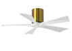 Matthews Fan Company - IR5H-BRBR-MWH-42 - 42 Inch Ceiling Fan - Irene-5H - Brushed Brass