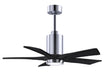 Matthews Fan Company - PA5-CR-BK-42 - 42 Inch Ceiling Fan - Patricia - Polished Chrome