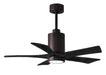 Matthews Fan Company - PA5-TB-BK-42 - 42 Inch Ceiling Fan - Patricia - Textured Bronze
