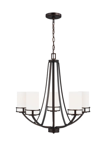 Robie Five Light Chandelier Bronze