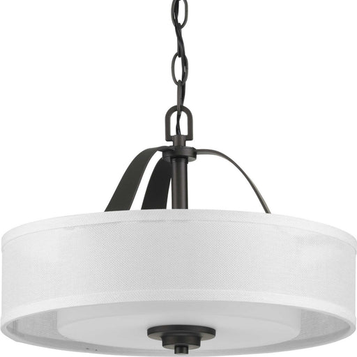 Progress Lighting - P350098-143 - Two Light Semi Flush Convertible - Kene - Graphite