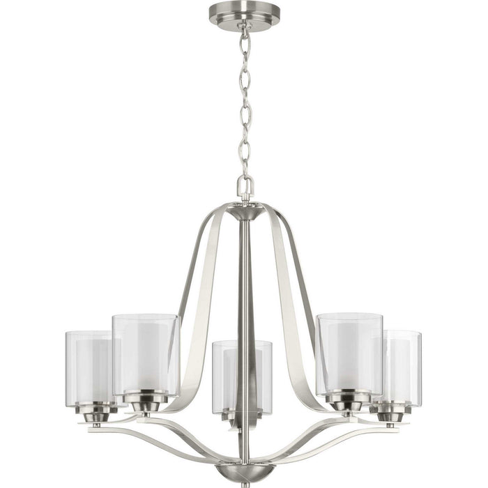Progress Lighting - P400095-009 - Five Light Chandelier - Kene - Brushed Nickel