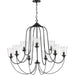 Progress Lighting - P400196-031 - Nine Light Chandelier - Bowman - Black