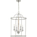 Progress Lighting - P500210-009 - Four Light Foyer Pendant - Durrell - Brushed Nickel