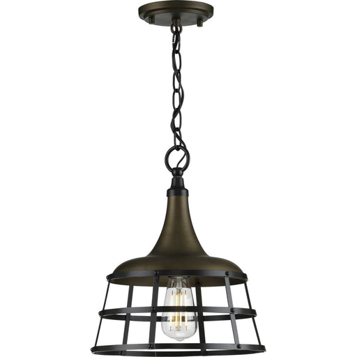 Bastille One Light Pendant Aged Brass