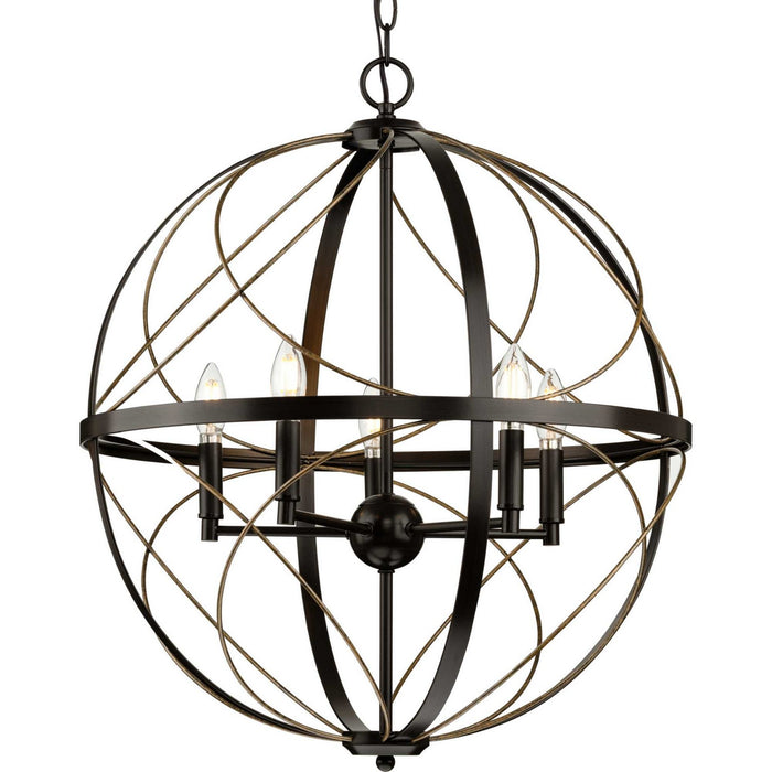 Progress Lighting - P500287-020 - Five Light Pendant - Brandywine - Antique Bronze