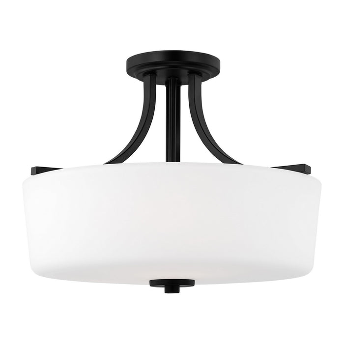 Generation Lighting - 7728803EN3-112 - Three Light Semi-Flush Mount - Kemal - Midnight Black