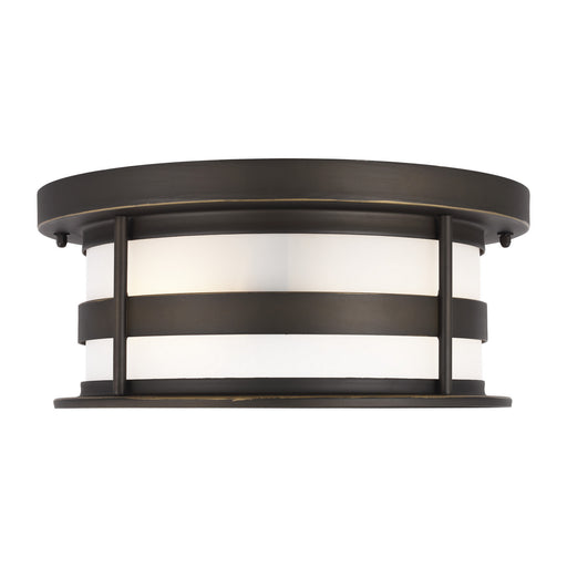 Wilburn Two Light Outdoor Flush Mount Antique Bronze