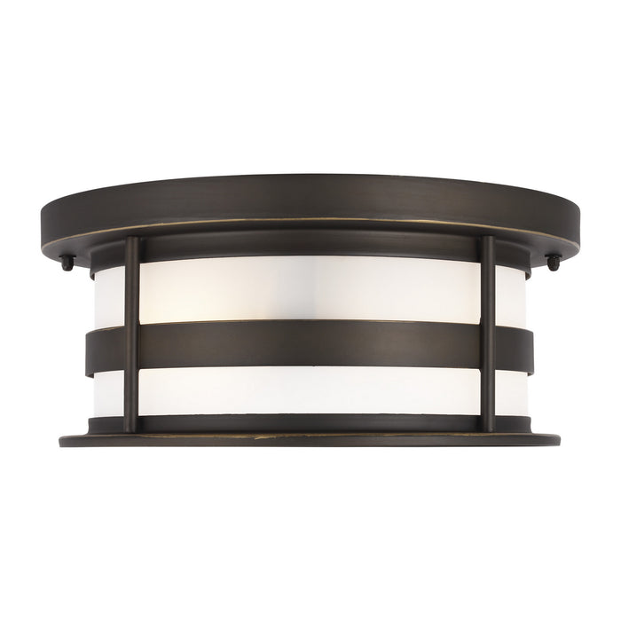 Generation Lighting - 7890902-71 - Two Light Outdoor Flush Mount - Wilburn - Antique Bronze
