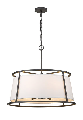 Lenyx Pendant Six Light Chandelier Iron Ore