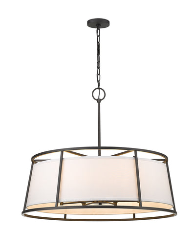 Lenyx Pendant Eight Light Chandelier Iron Ore