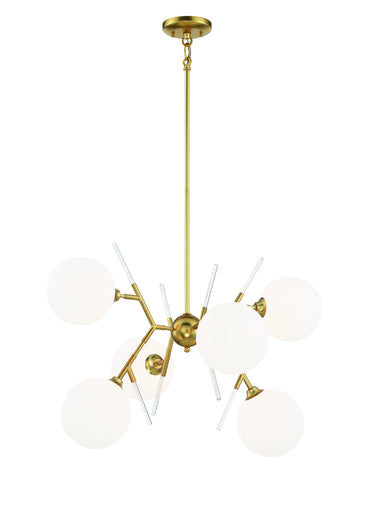 Polares Six Light Chandelier Honey Gold