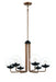 George Kovacs - P1505-416 - Six Light Chandelier - Outer Limits - Painted Bronze With Natural Brushed Brass