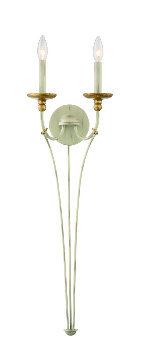 Minka-Lavery - 1042-701 - Two Light Wall Sconce - Westchester County - Farmhouse White w/Gilded Gold Leaf