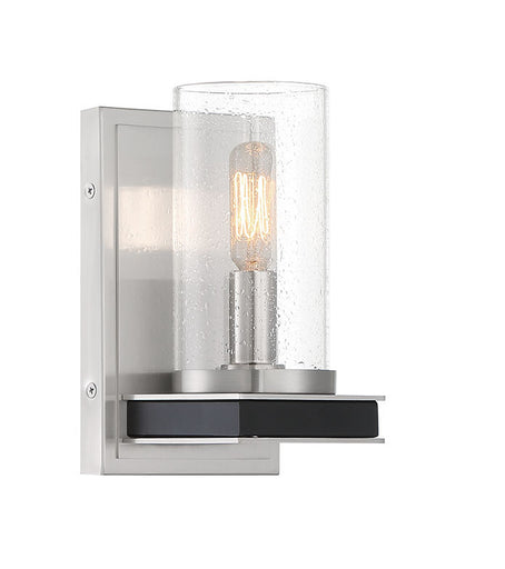 Cole's Crossing One Light Wall Sconce Coal w/Brushed Nickel