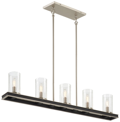 Cole's Crossing Five Light Island Pendant Coal w/Brushed Nickel