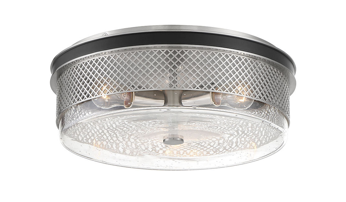 Minka-Lavery - 1059-691 - Three Light Flush Mount - Cole's Crossing - Coal w/Brushed Nickel