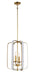 Minka-Lavery - 1214-706 - Four Light Pendant - Aureum - Matte White w/Honey Gold