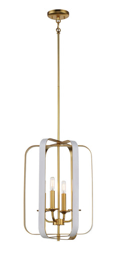 Aureum Four Light Pendant Matte White w/Honey Gold