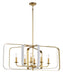 Minka-Lavery - 1217-706 - Six Light Pendant - Aureum - Matte White W/ Honey Gold