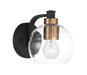 Minka-Lavery - 4911-653 - One Light Bath - Keyport - Sand Coal w/Natural Brushed Brass