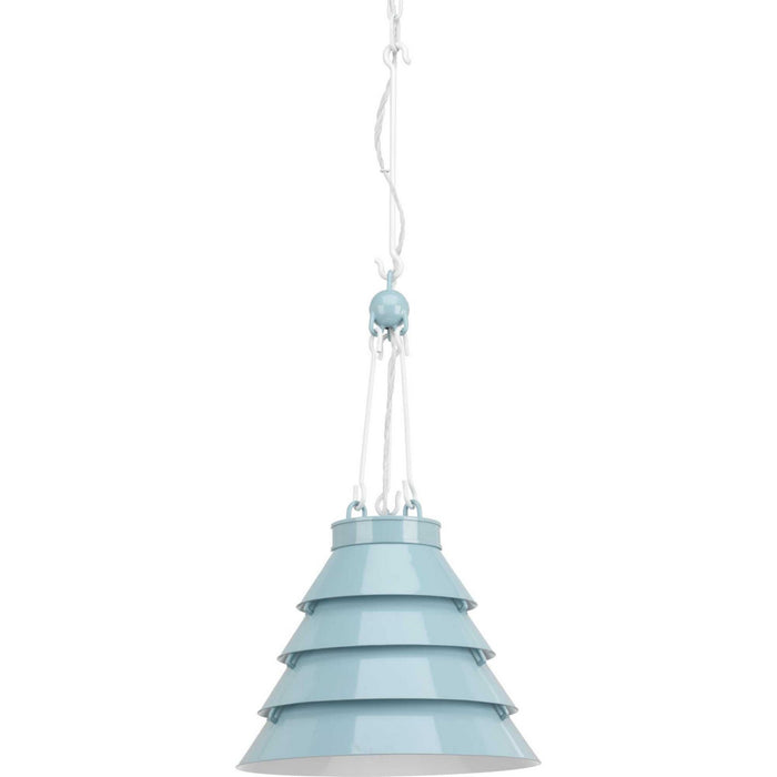 Progress Lighting - P500199-162 - One Light Pendant - Point Dume-Surfrider - Matte Blue Enamel